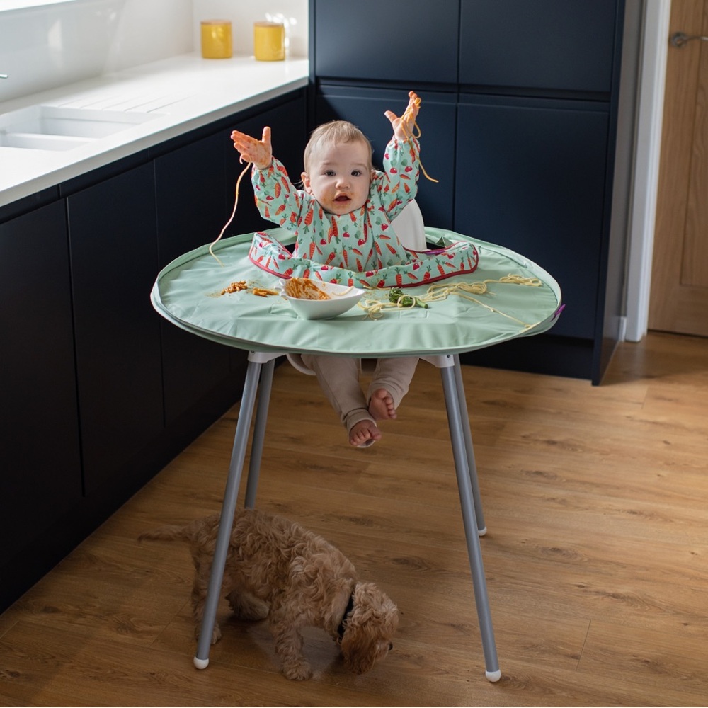 Tidy Tot Bib and Tray Kit in Sand Fox Bib Toddler Mealtime Easy Cleanup - Picture 10 of 16
